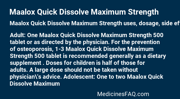 Maalox Quick Dissolve Maximum Strength