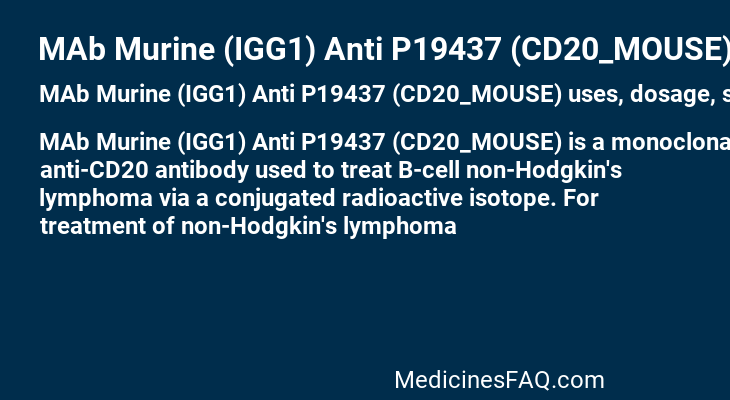 MAb Murine (IGG1) Anti P19437 (CD20_MOUSE)