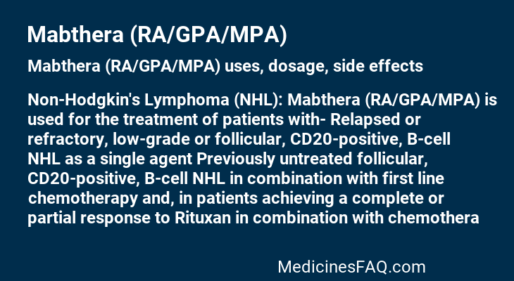Mabthera (RA/GPA/MPA)