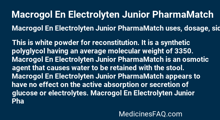 Macrogol En Electrolyten Junior PharmaMatch