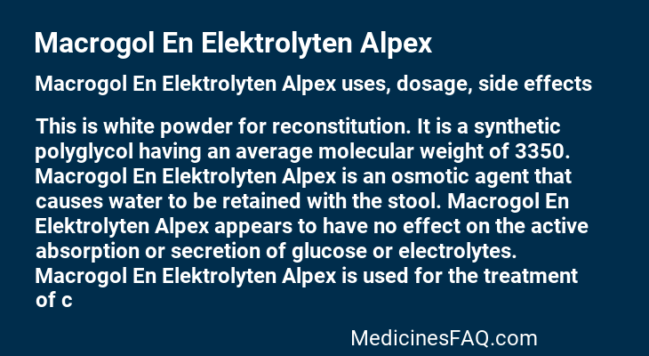 Macrogol En Elektrolyten Alpex
