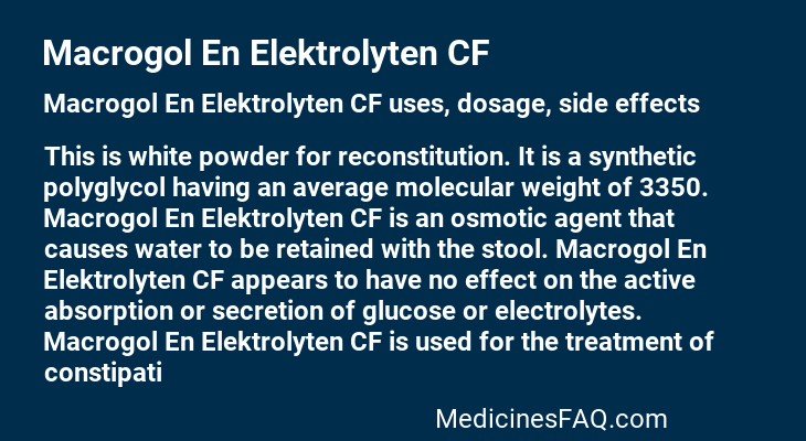 Macrogol En Elektrolyten CF