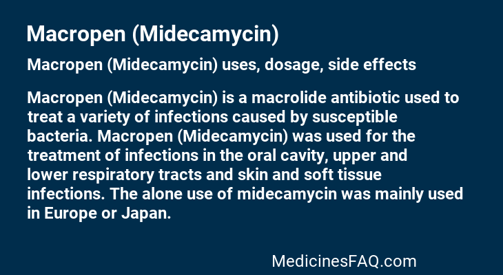 Macropen (Midecamycin)