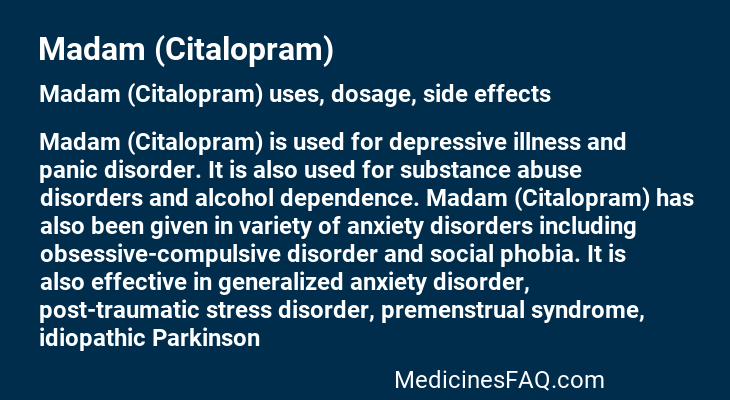 Madam (Citalopram)