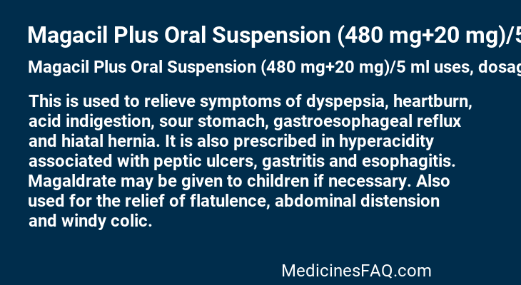 Magacil Plus Oral Suspension (480 mg+20 mg)/5 ml