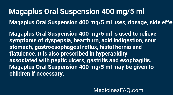 Magaplus Oral Suspension 400 mg/5 ml