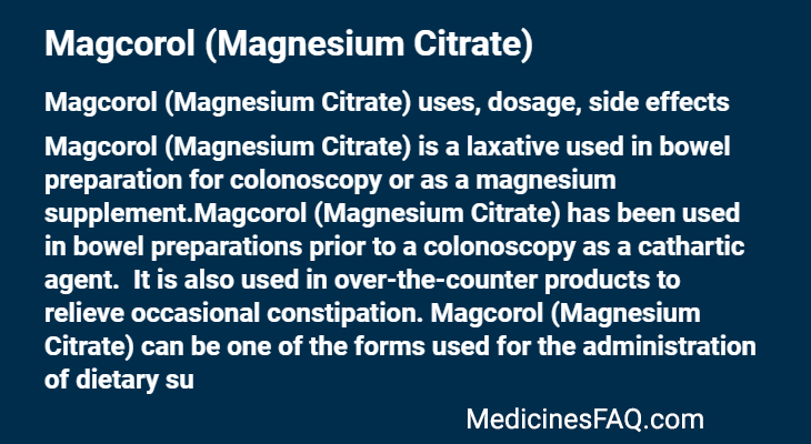 Magcorol (Magnesium Citrate)