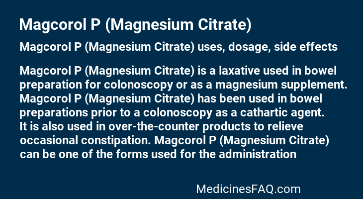 Magcorol P (Magnesium Citrate)