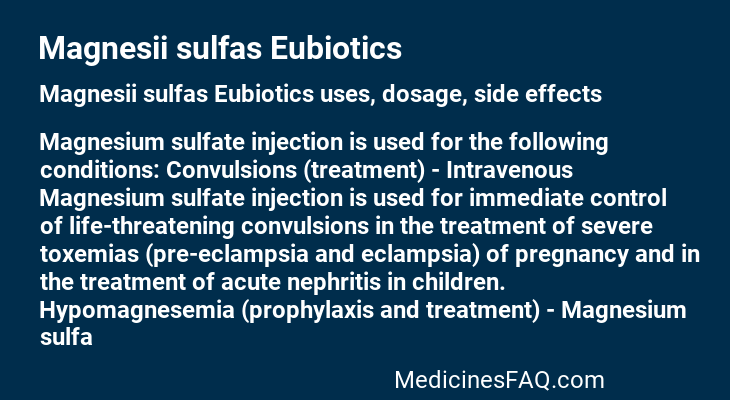 Magnesii sulfas Eubiotics