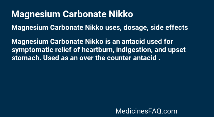 Magnesium Carbonate Nikko