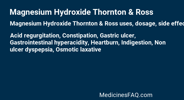 Magnesium Hydroxide Thornton & Ross