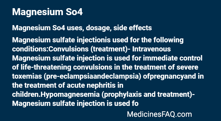 Magnesium So4