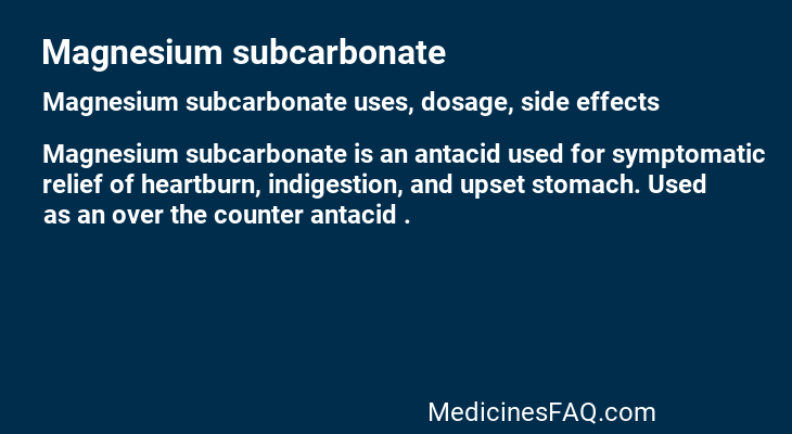 Magnesium subcarbonate