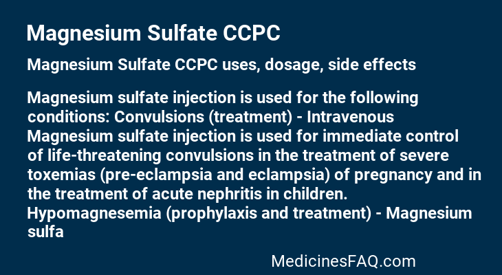 Magnesium Sulfate CCPC