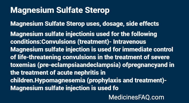 Magnesium Sulfate Sterop