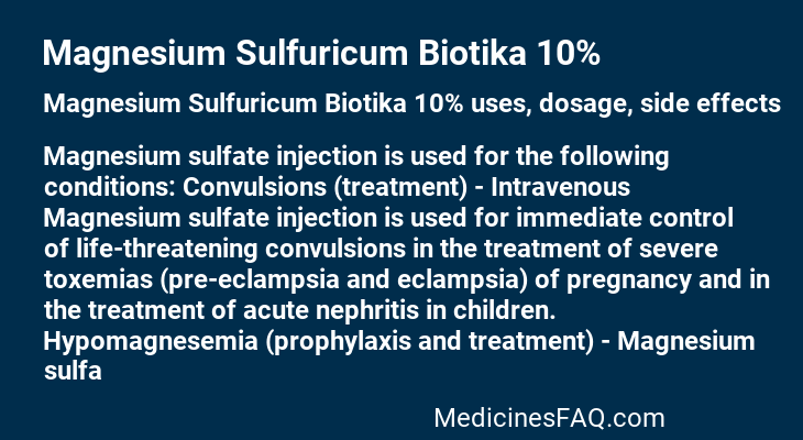 Magnesium Sulfuricum Biotika 10%