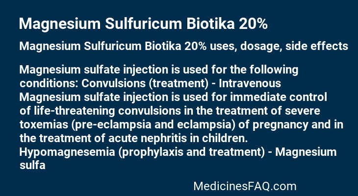 Magnesium Sulfuricum Biotika 20%