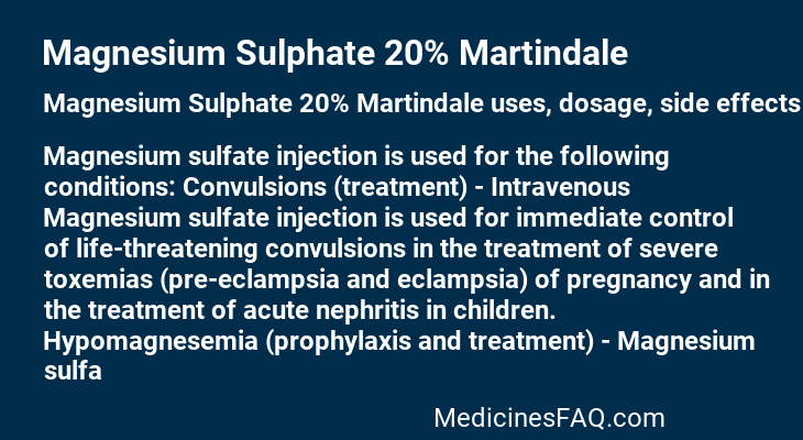 Magnesium Sulphate 20% Martindale