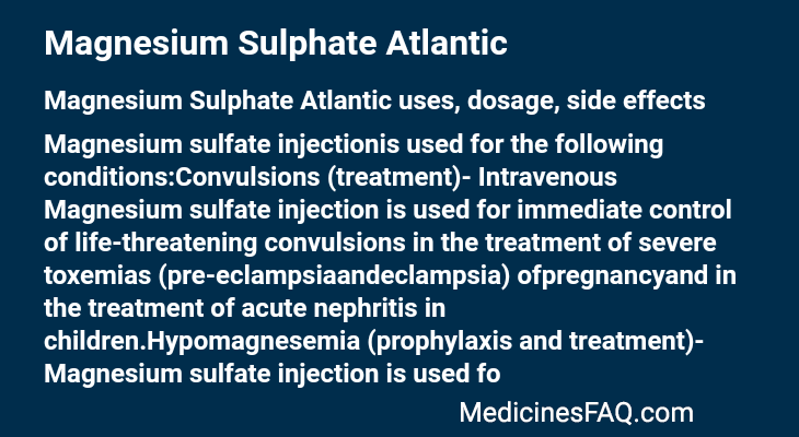 Magnesium Sulphate Atlantic