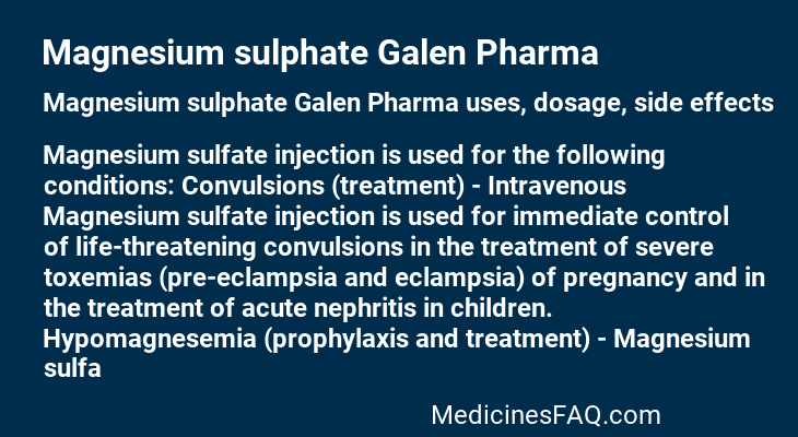 Magnesium sulphate Galen Pharma