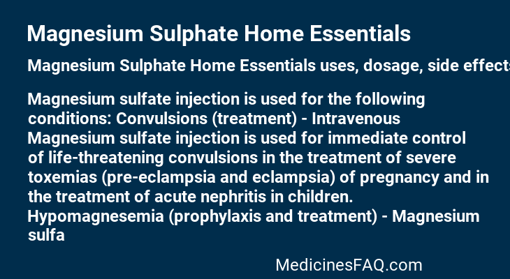 Magnesium Sulphate Home Essentials