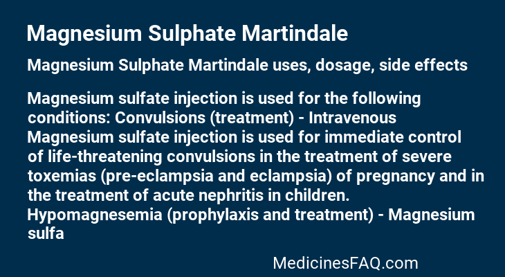 Magnesium Sulphate Martindale