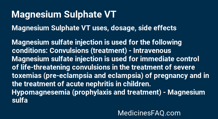 Magnesium Sulphate VT