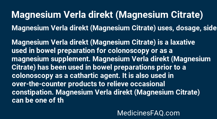 Magnesium Verla direkt (Magnesium Citrate)