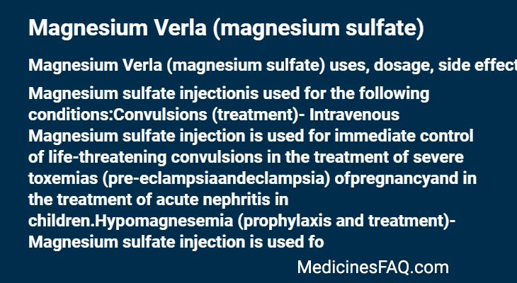 Magnesium Verla (magnesium sulfate)