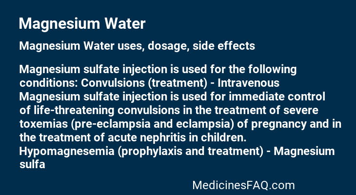 Magnesium Water