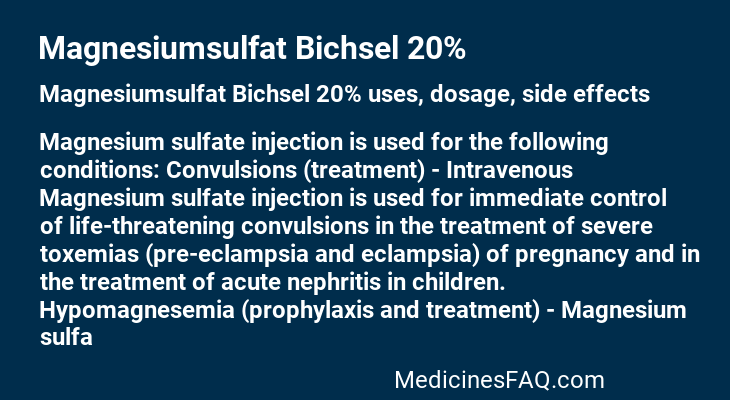 Magnesiumsulfat Bichsel 20%