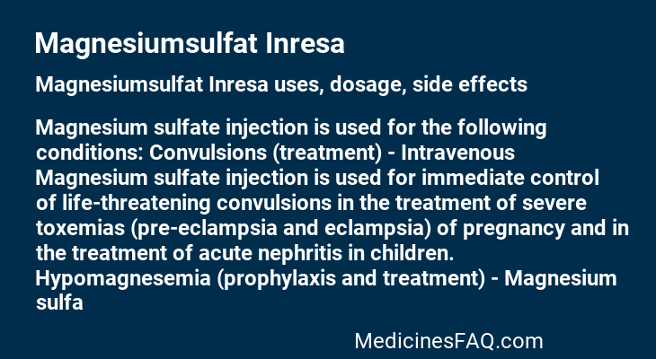 Magnesiumsulfat Inresa