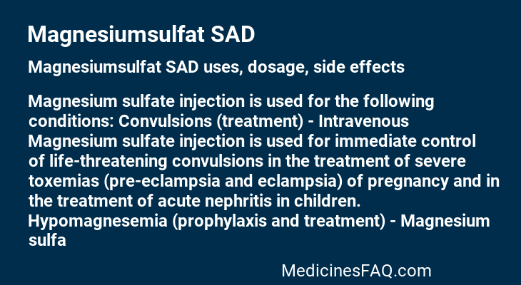 Magnesiumsulfat SAD