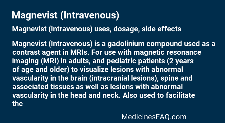 Magnevist (Intravenous)