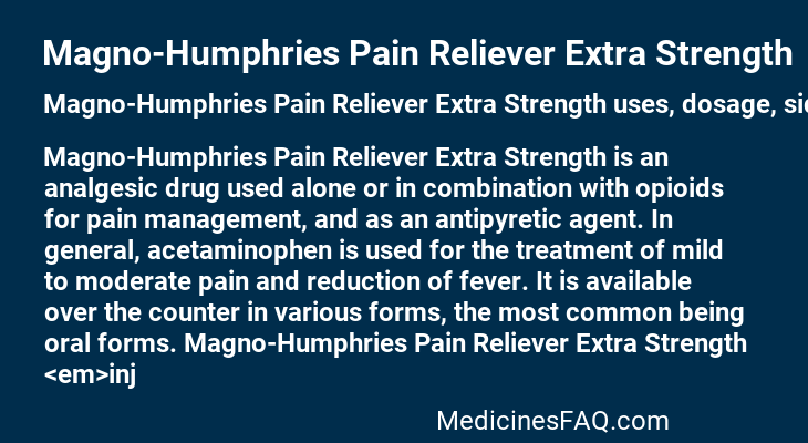 Magno-Humphries Pain Reliever Extra Strength