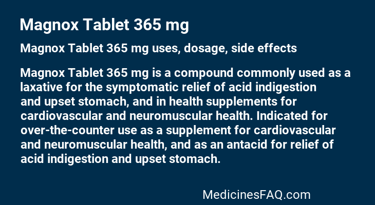 Magnox Tablet 365 mg