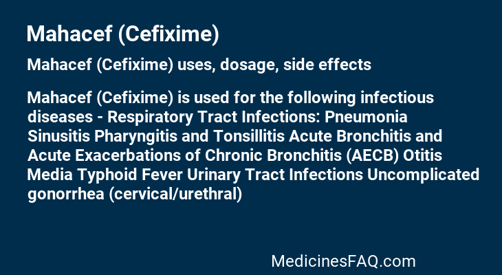 Mahacef (Cefixime)