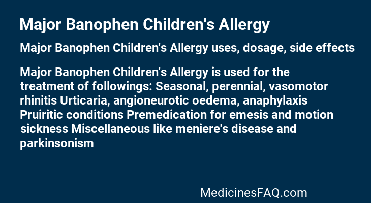 Major Banophen Children's Allergy