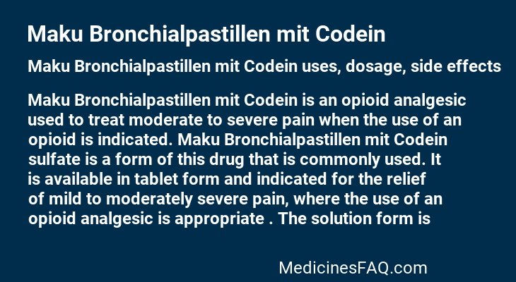 Maku Bronchialpastillen mit Codein