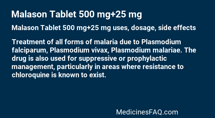 Malason Tablet 500 mg+25 mg