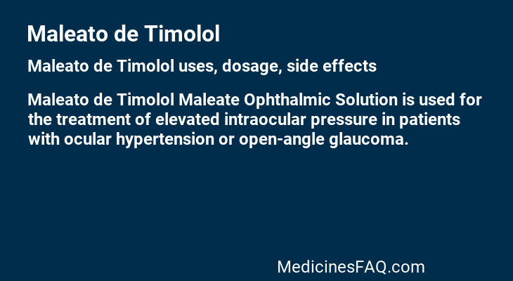 Maleato de Timolol