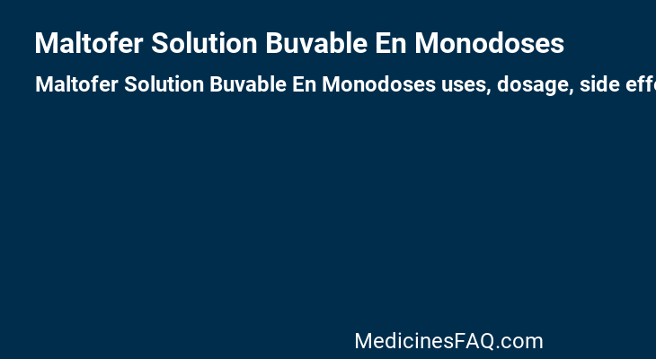 Maltofer Solution Buvable En Monodoses