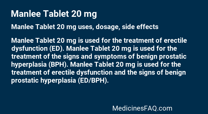 Manlee Tablet 20 mg