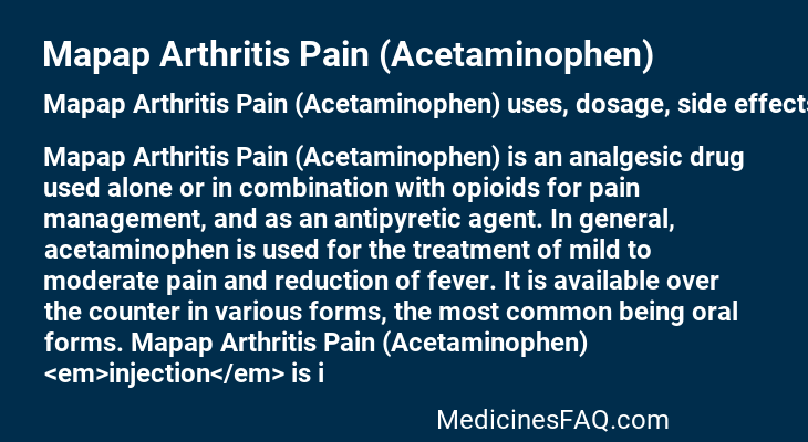 Mapap Arthritis Pain (Acetaminophen)
