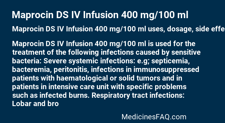 Maprocin DS IV Infusion 400 mg/100 ml