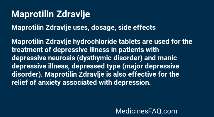 Maprotilin Zdravlje