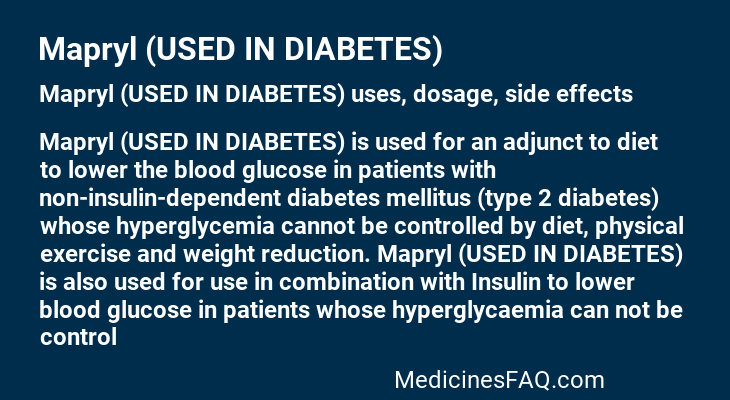 Mapryl (USED IN DIABETES)