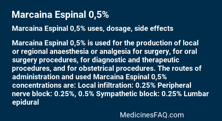 Marcaina Espinal 0,5%