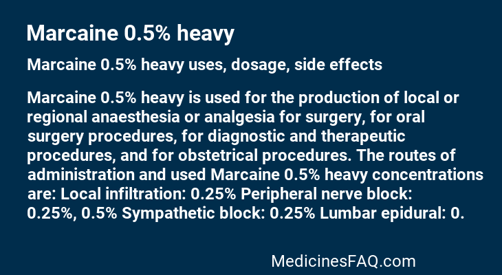 Marcaine 0.5% heavy