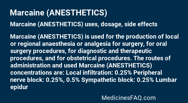 Marcaine (ANESTHETICS)